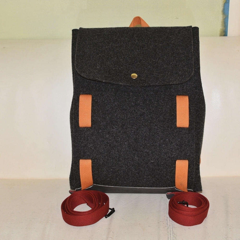 EUC RARE Lasso Felt Leather Trimmed Backpack